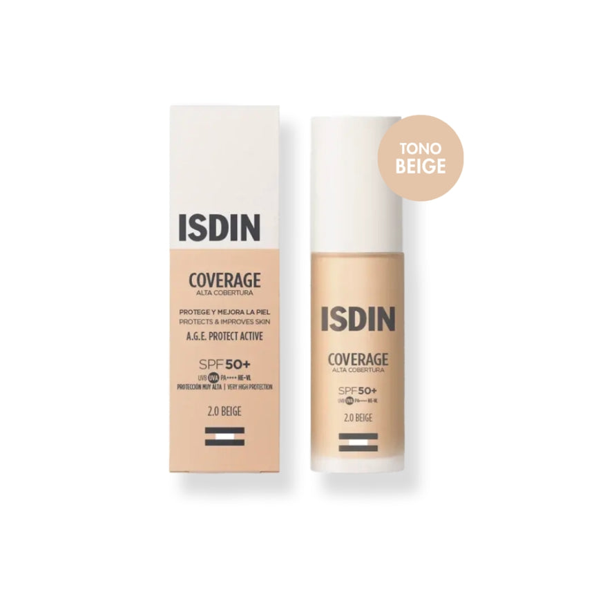 Base de maquillaje ISDIN Coverage SPF 50+ Beige 30 g