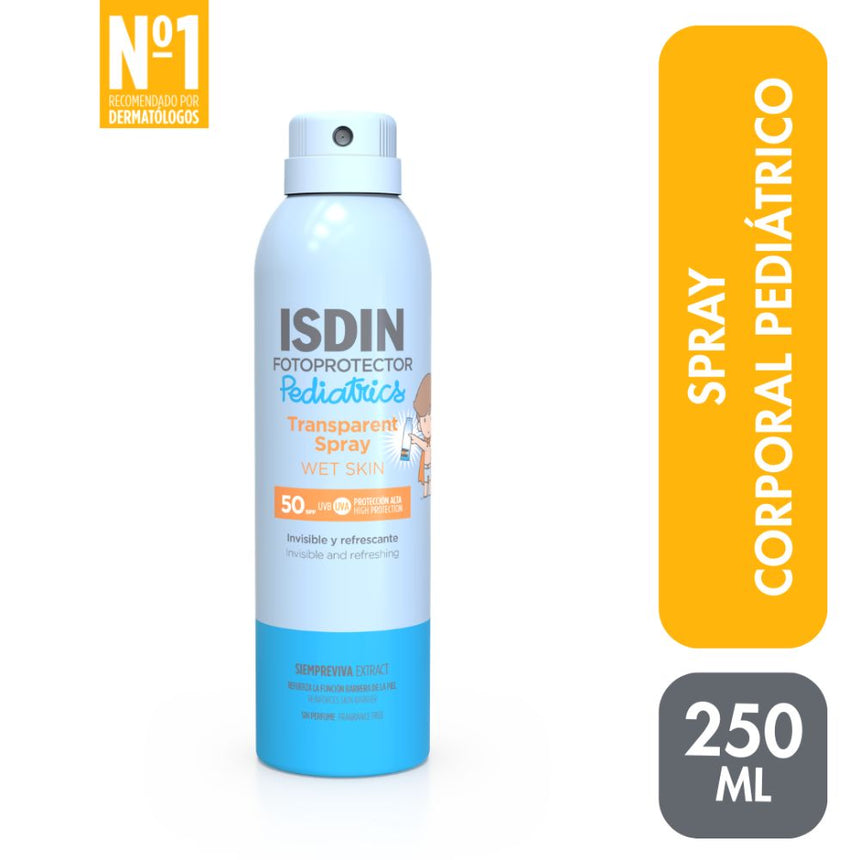 Isdin Fotoprotector Transparent Spray Wet Skin Pediatrics 250 ml.