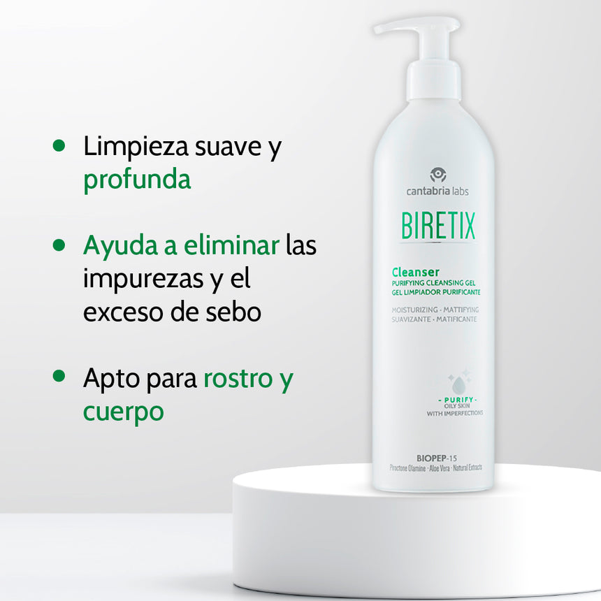 Gel Limpiador Biretix Cleanser Piel Mixta Grasa 400 ml
