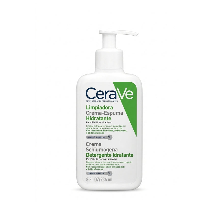 Limpiadora CeraVe Crema Espuma Hidratante Facial 236 ml