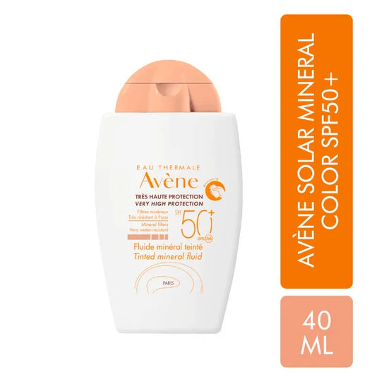 Fotoprotector con color Avène Solar Fluido Mineral SPF 50+ 40 ml