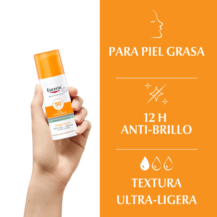 Eucerin Sun Facial Oil Control Toque Seco SPF50 50 ml.
