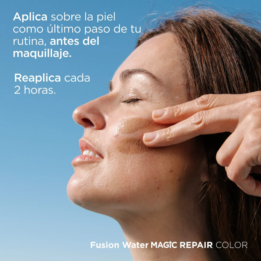 Fotoprotector con color Isdin Fusion Water Magic Repair SPF 50 50 ml