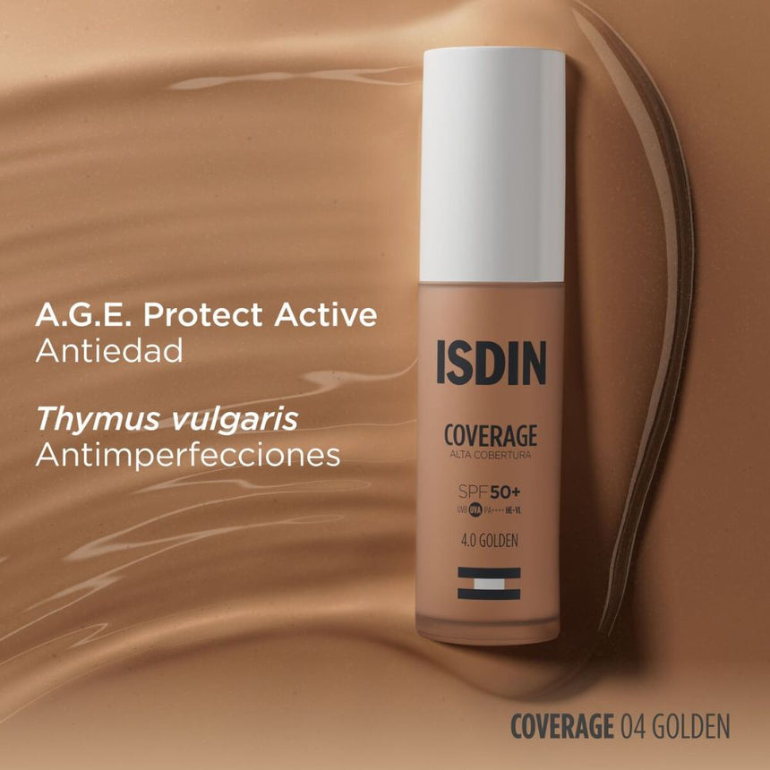 Base de maquillaje ISDIN Coverage SPF 50+ Golden 30 g