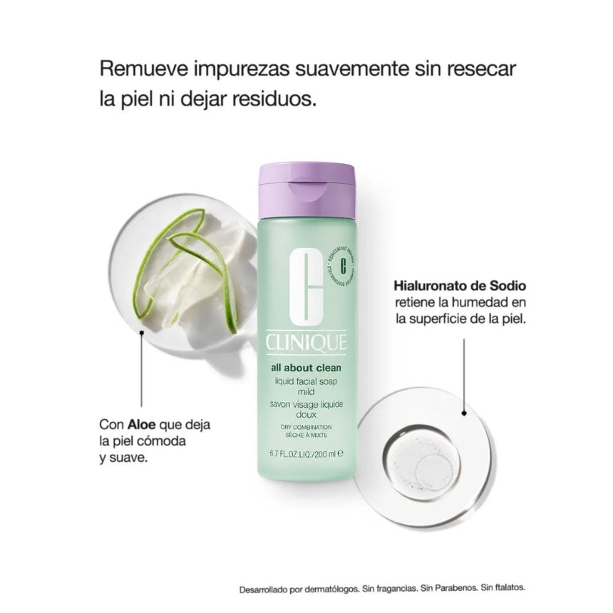 Jabón Líquido Clinique Mixta a Seca 200 ml