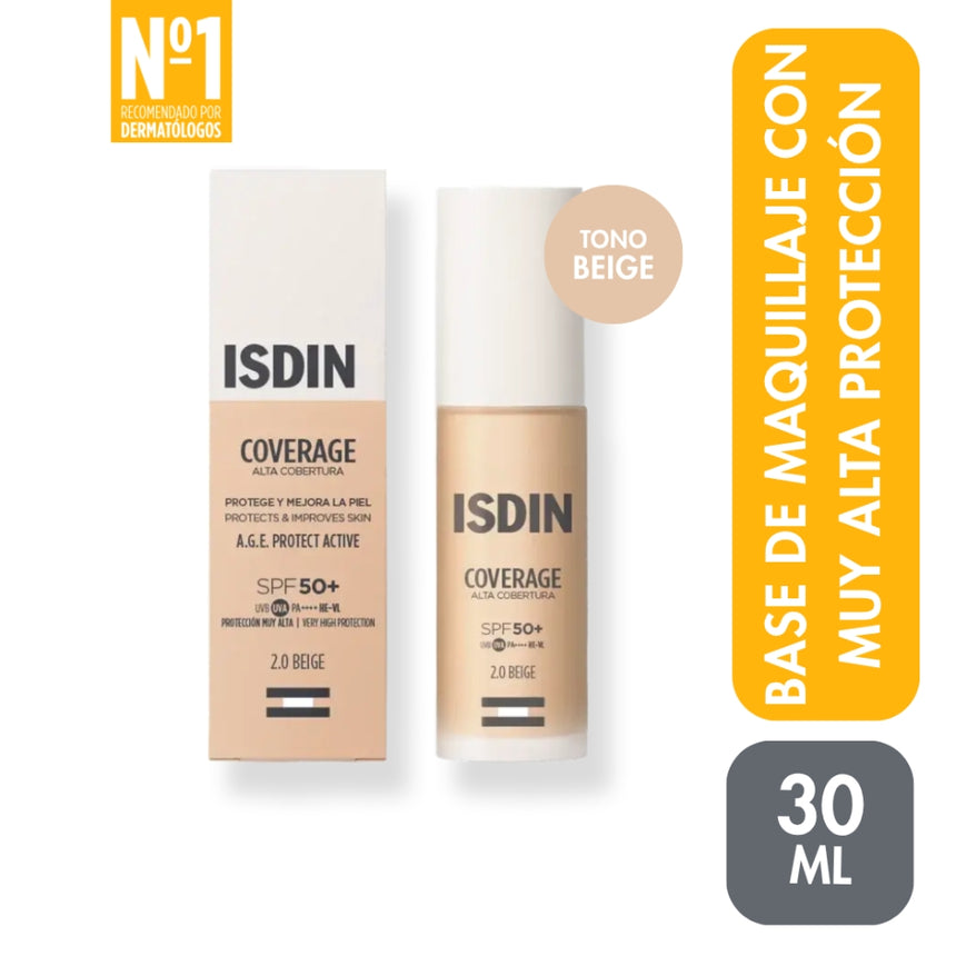 Base de maquillaje ISDIN Coverage SPF 50+ Beige 30 g