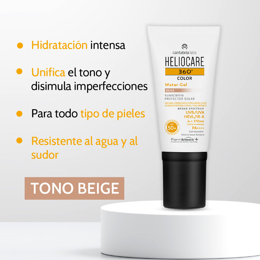 Fotoprotector Heliocare 360 Water Gel Beige 50 ml