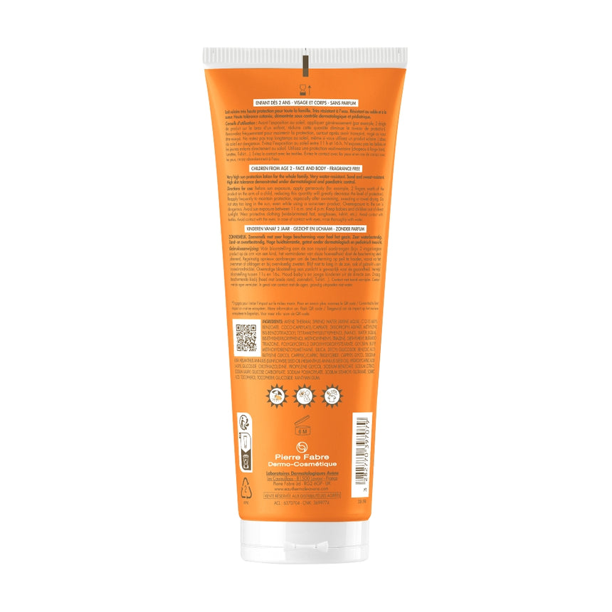 Fotoprotector Avène Solar Leche Infantes SPF 50+ 250 ml