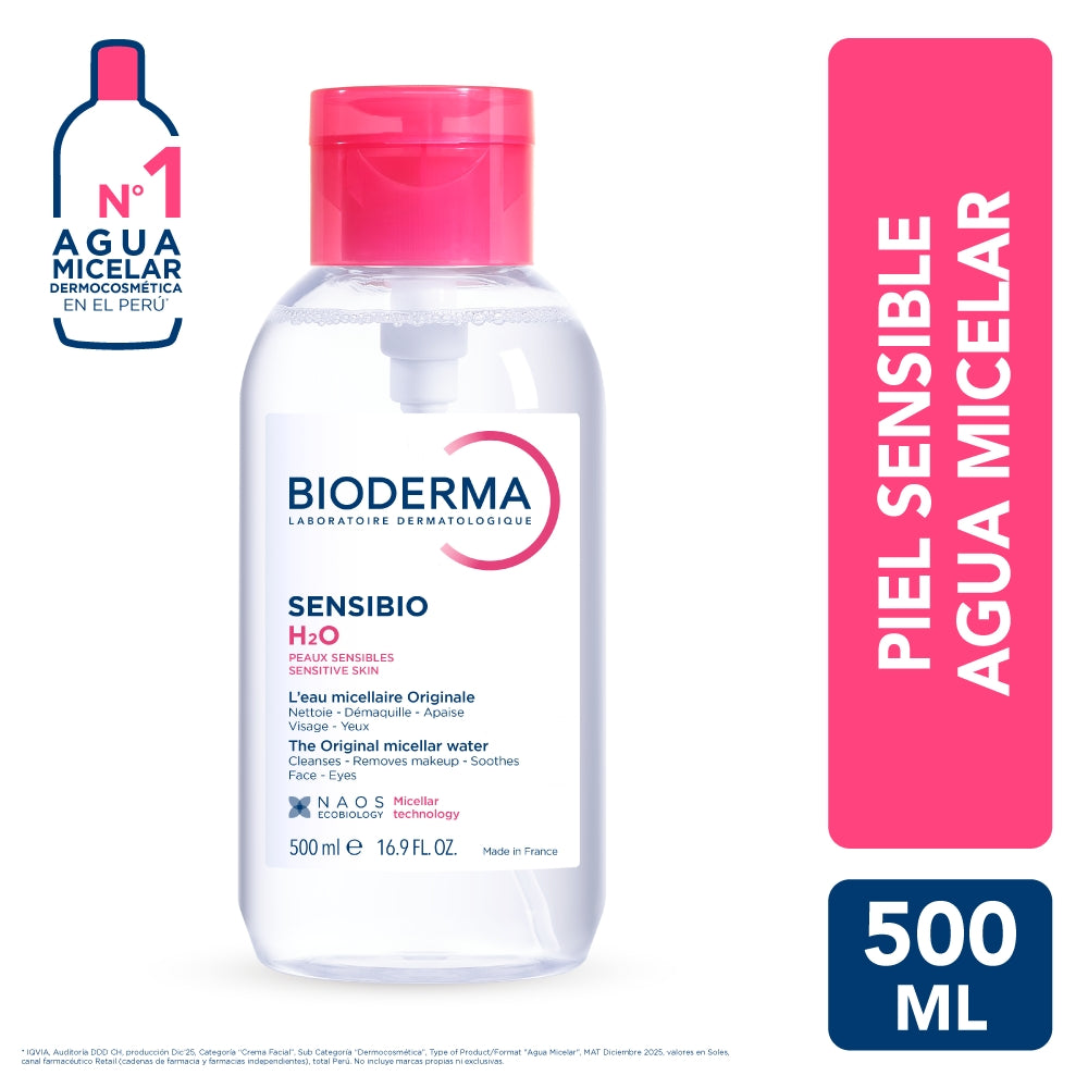 Agua Micelar Bioderma Sensibio H2O Pump 500 ml