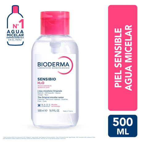 Agua Micelar Bioderma Sensibio H2O Pump 500 ml