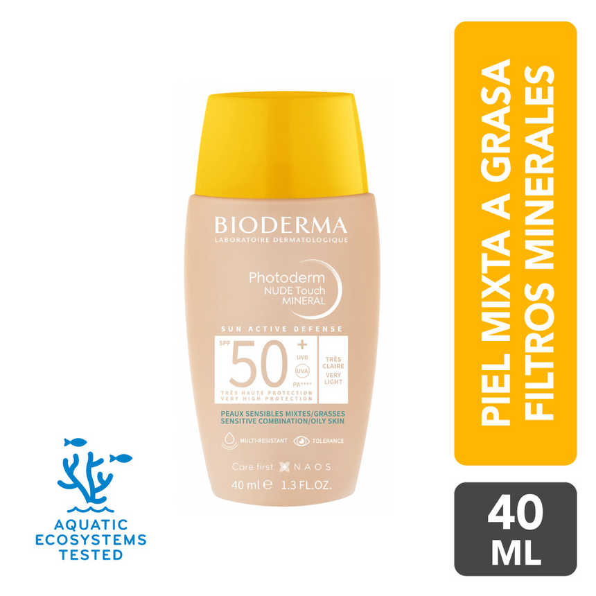 Fotoprotector Tono Very Light Bioderma Photoderm Nude Touch SPF 50+ 40 ml