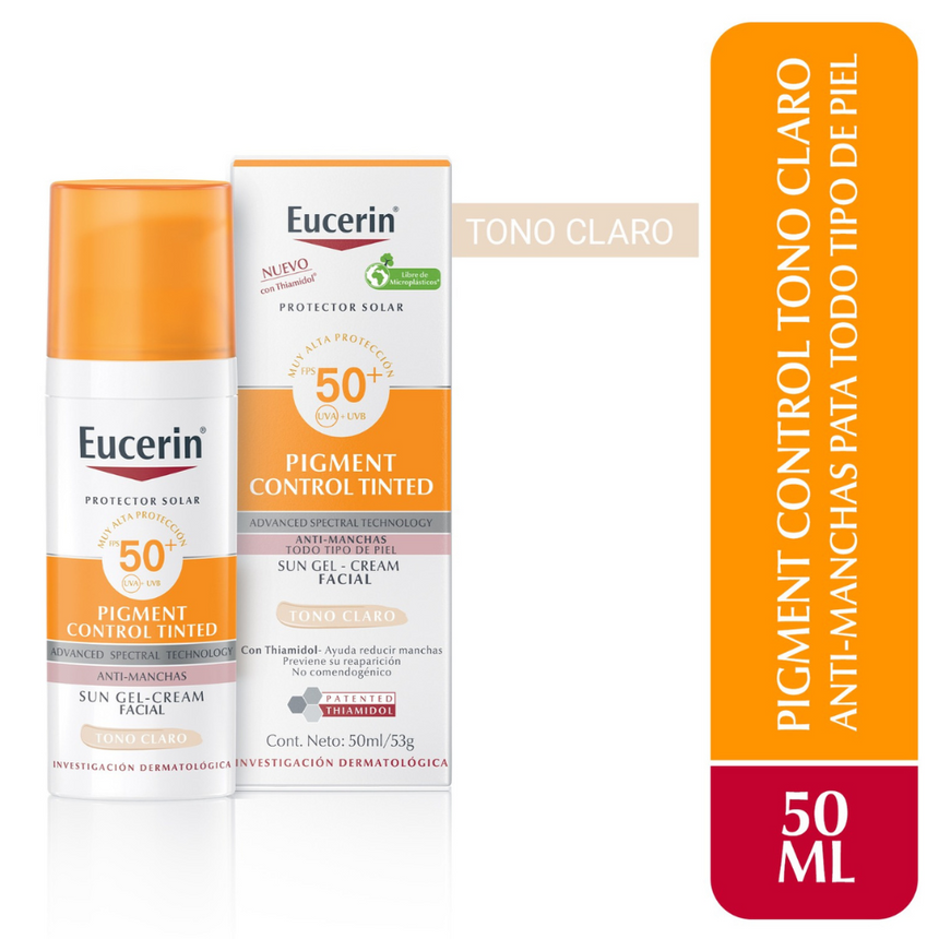 Fotoprotector Tono Claro Eucerin Pigment Control SPF 50+ 50 ml
