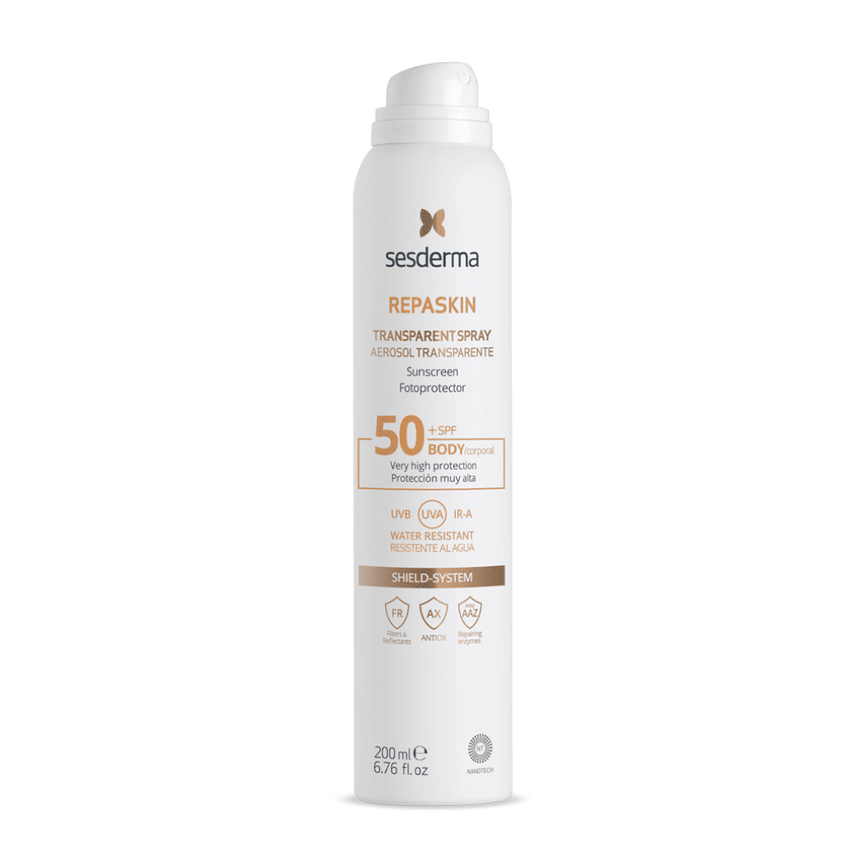 Sesderma Repaskin Aerosol transparente SPF 50 200 ml.