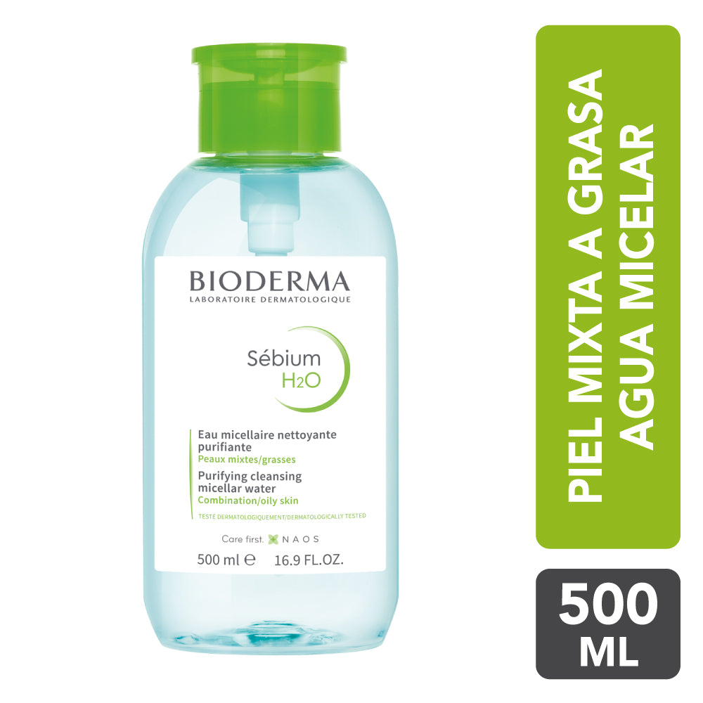 Bioderma Sébium H2O Pump Ultra Práctico 500 ml.