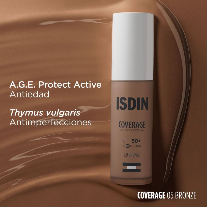 Base de maquillaje ISDIN Coverage SPF 50+ Bronze 30 g