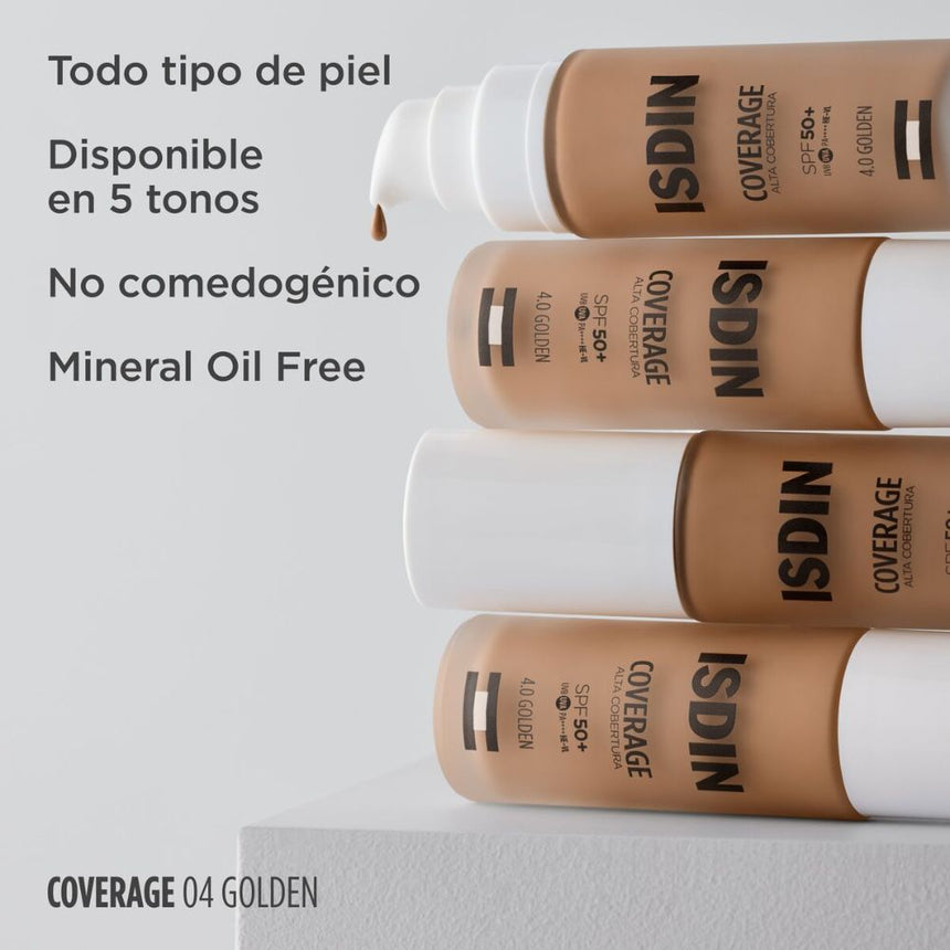 Base de maquillaje ISDIN Coverage SPF 50+ Golden 30 g